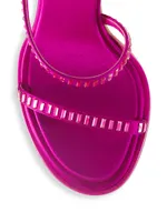Emili Sindlev x Bettina Vermillon Chica Fuxsia Crystal-Embellished Satin Sandals