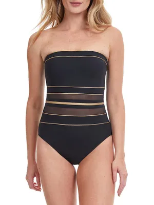 Onyx Bandeau One-Piece Swimsuit