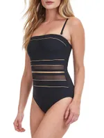 Onyx Bandeau One-Piece Swimsuit