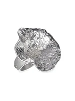 Serenity Sterling Silver & Diamond Large Flower Ring