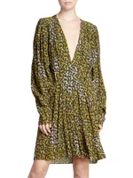 Arone Long-Sleeve Abstract-Print Dress