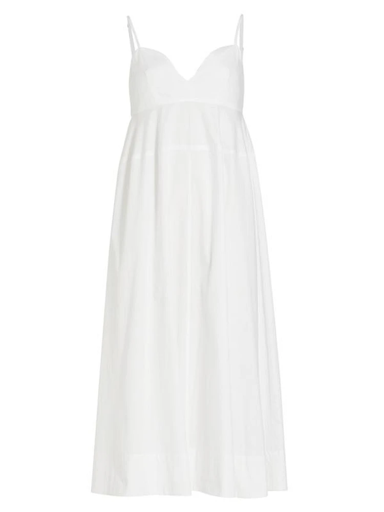 Sweetheart Cotton Poplin Midi-Dress