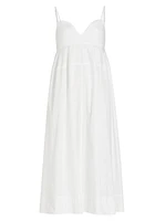 Sweetheart Cotton Poplin Midi-Dress