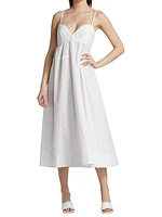 Sweetheart Cotton Poplin Midi-Dress