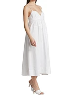 Sweetheart Cotton Poplin Midi-Dress