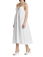 Sweetheart Cotton Poplin Midi-Dress