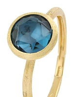 Jaipur Color Small 18K Yellow Gold & London Blue Topaz Stackable Ring