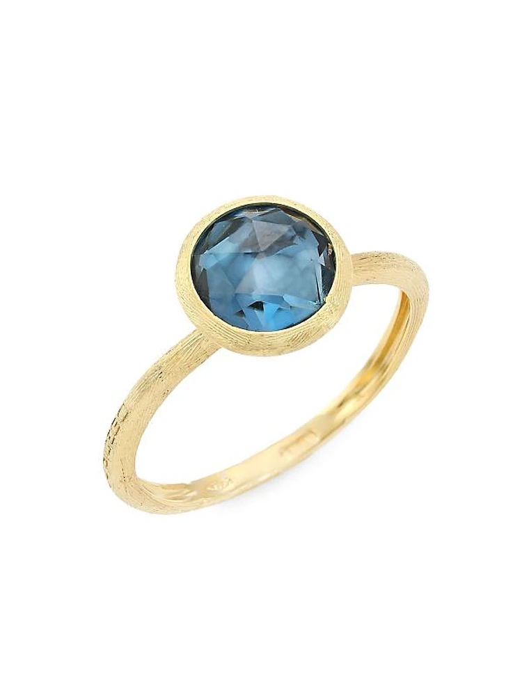 Jaipur Color Small 18K Yellow Gold & London Blue Topaz Stackable Ring