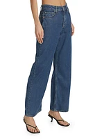 Logan Mid-Rise Featherweight Wide-Leg Jeans