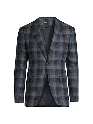 Plaid Silk & Cashmere Jacket