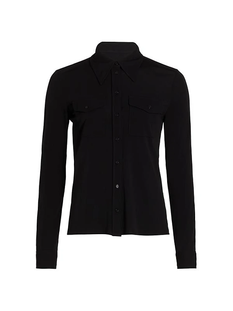 Aveline Jersey Button-Front Shirt