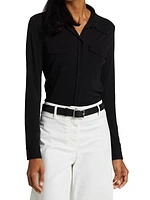 Aveline Jersey Button-Front Shirt