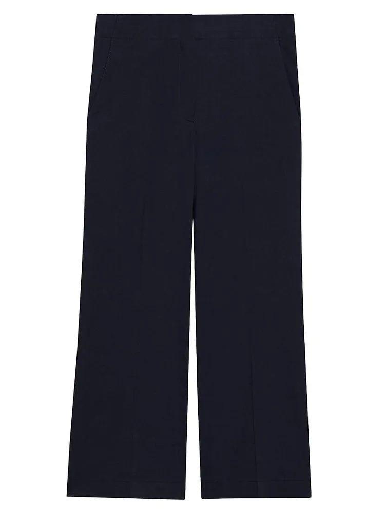 Terena Linen Cropped Wide-Leg Pants