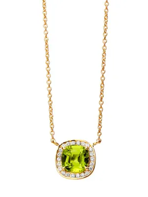 Mogul 18K Gold, Diamond & Peridot Pendant Necklace