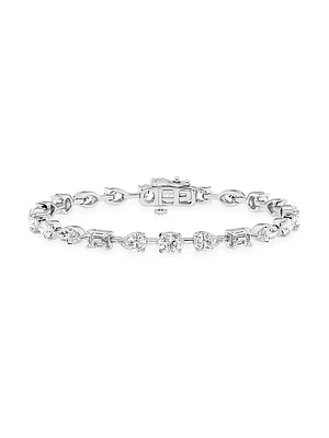 14K White Gold & 8.75 TCW Lab-Grown Diamond Bracelet