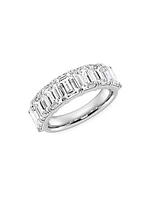 14K White Gold & 5 TCW Emerald-Cut Lab-Grown Diamond Ring