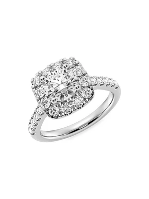 14K White Gold & 2.55 TCW Lab-Grown Diamond Cushion Engagement Ring