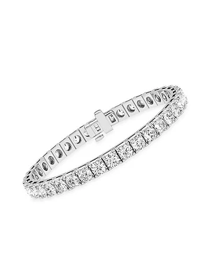 14K White Gold & 15 TCW Lab-Grown Diamond Tennis Bracelet