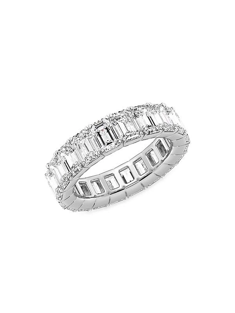 14K White Gold & 8 TCW Emerald-Cut Lab-Grown Diamond Eternity Band