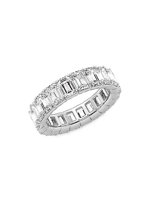 14K White Gold & 8 TCW Emerald-Cut Lab-Grown Diamond Eternity Band