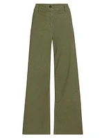 Megan Brushed Stretch Twill Wide-Leg Pants