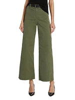 Megan Brushed Stretch Twill Wide-Leg Pants