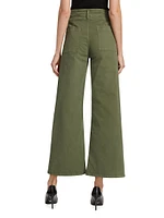 Megan Brushed Stretch Twill Wide-Leg Pants