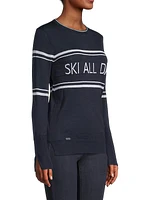 Striped Ski All Day Crewneck Sweater