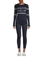 Striped Ski All Day Crewneck Sweater