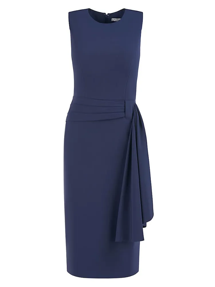 Raven Stretch Crepe Midi-Dress