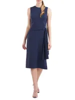 Raven Stretch Crepe Midi-Dress