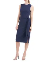 Raven Stretch Crepe Midi-Dress