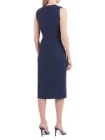 Raven Stretch Crepe Midi-Dress