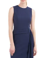 Raven Stretch Crepe Midi-Dress