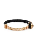 Braided Leather & Brass Bracelet