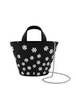 Lilly Crystal-Embellished Satin Bucket Bag