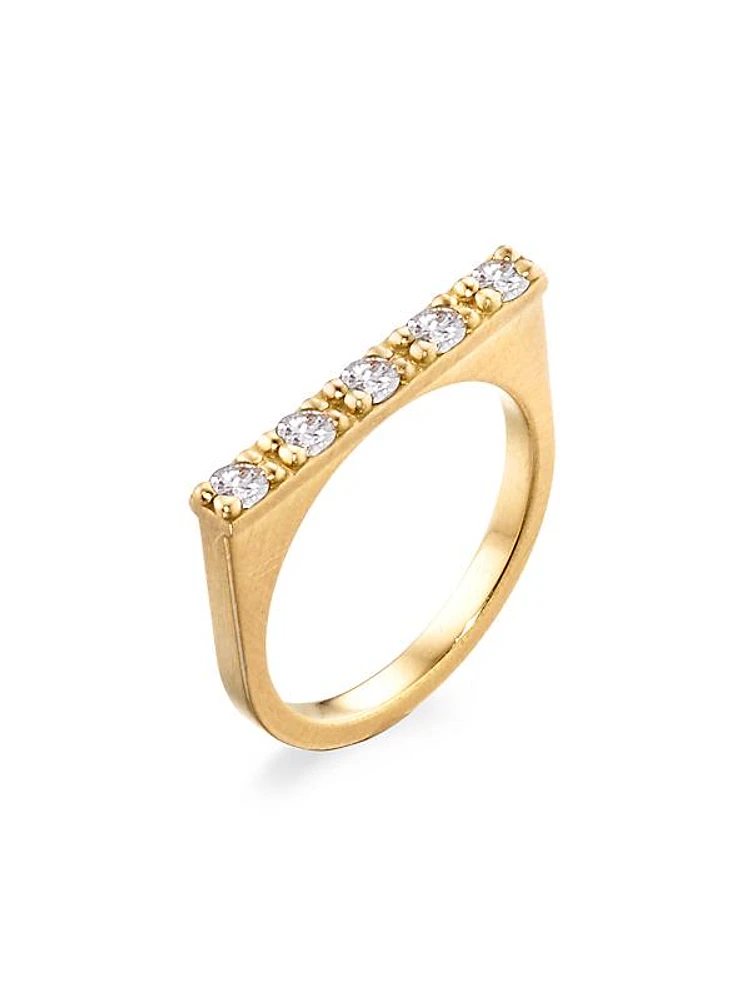 Circle Of 5TH'S 18K Yellow Gold & Diamond Bar Ring