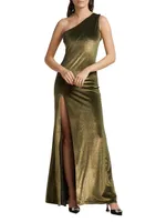 Off-Kilter One-Shoulder Gown