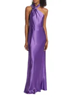 Ushuaia Satin Tieneck Gown