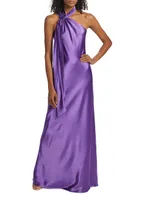 Ushuaia Satin Tieneck Gown