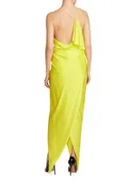 Spaghetti-Strap Draped Maxi Dress