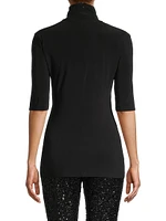 Short-Sleeve Turtleneck Top