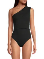 Maria Crepe One-Shoulder Swimsuit