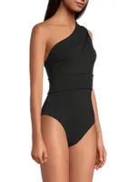 Maria Crepe One-Shoulder Swimsuit