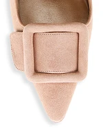 Maysale 70MM Buckle Suede Mules