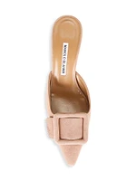 Maysale 70MM Buckle Suede Mules