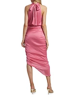 Gabriella Ruched Halter Midi-Dress