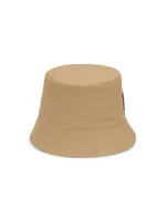 Leather-Trimmed Canvas Bucket Hat