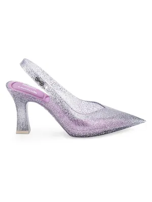 Melissa Cinderella Glitter PVC Slingback Pumps