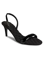 Claudia Vegan Patent Leather Quilted Slingback Sandals